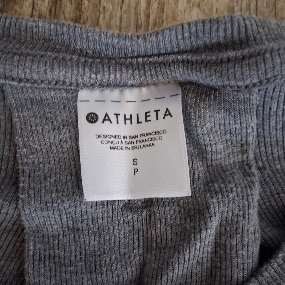 Athleta With Ease Oversized Rib Tee Gray Small High-Low Hem Athleisure Workout - Picture 9 of 11